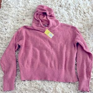 Salmon colored hooded sweater